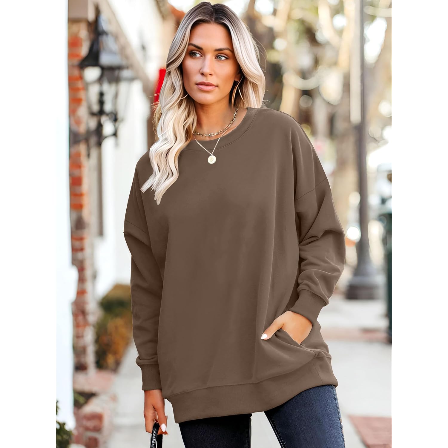 WIHOLL Crewneck sweatshirt Dames Long Sleeve Tops 2025 - Image 2