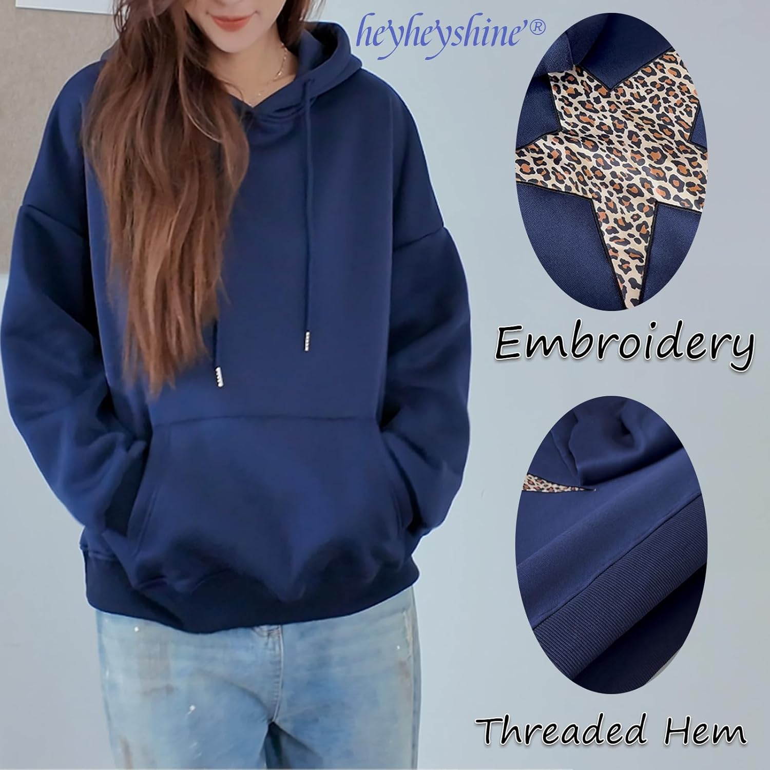 Heyheyshine Star Graphic hoodie oversized Y2k Leopard Print - Image 5