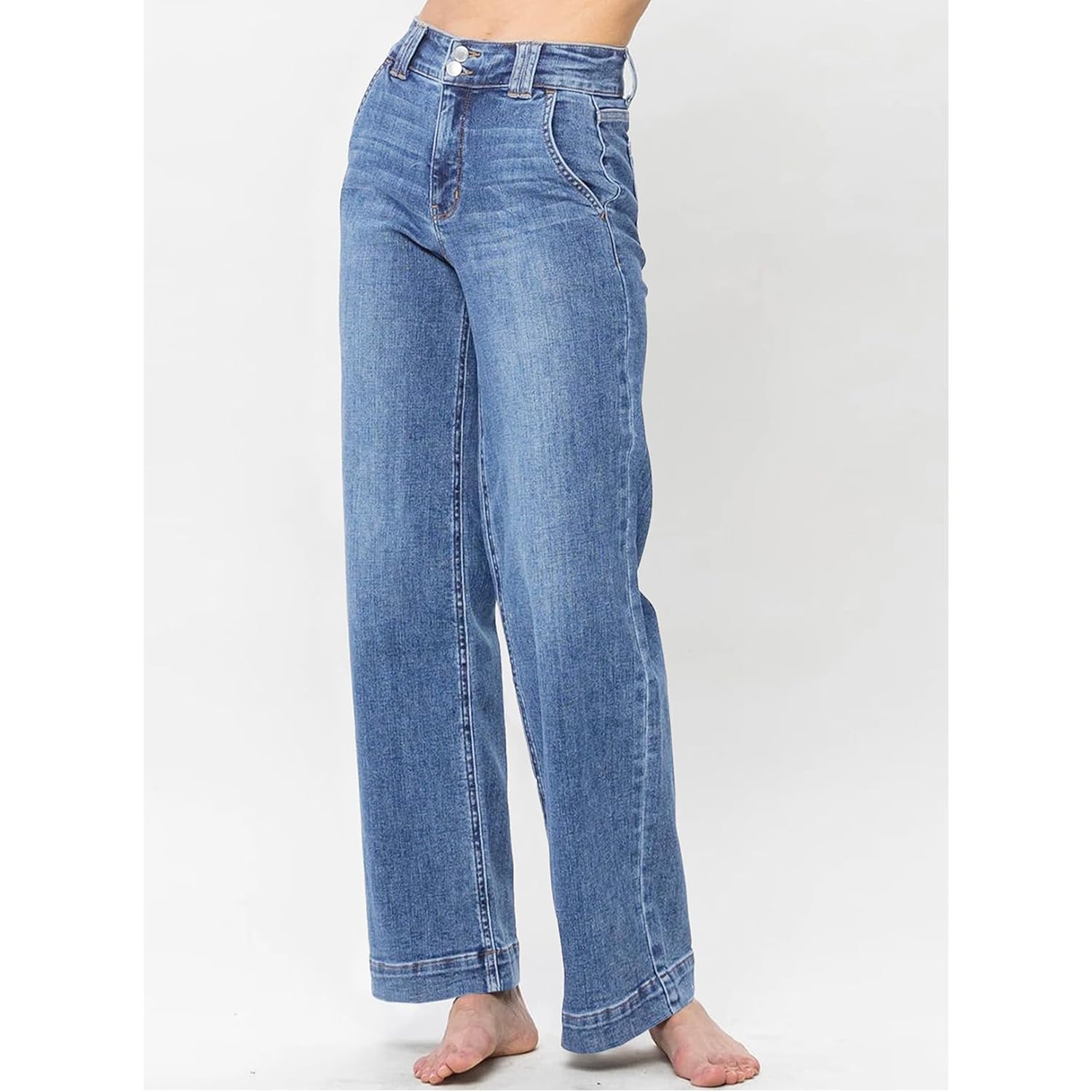 Astylish jeans for Dames wide leg high-waist Stretchy - Image 2