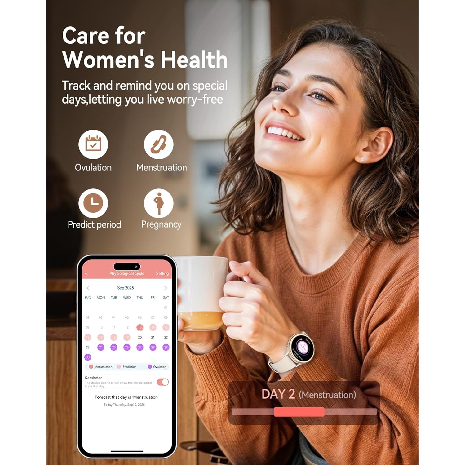 Smart horloge for Dames(Answer/Make Calls), 1.27'' AMOLED Screen - Image 7