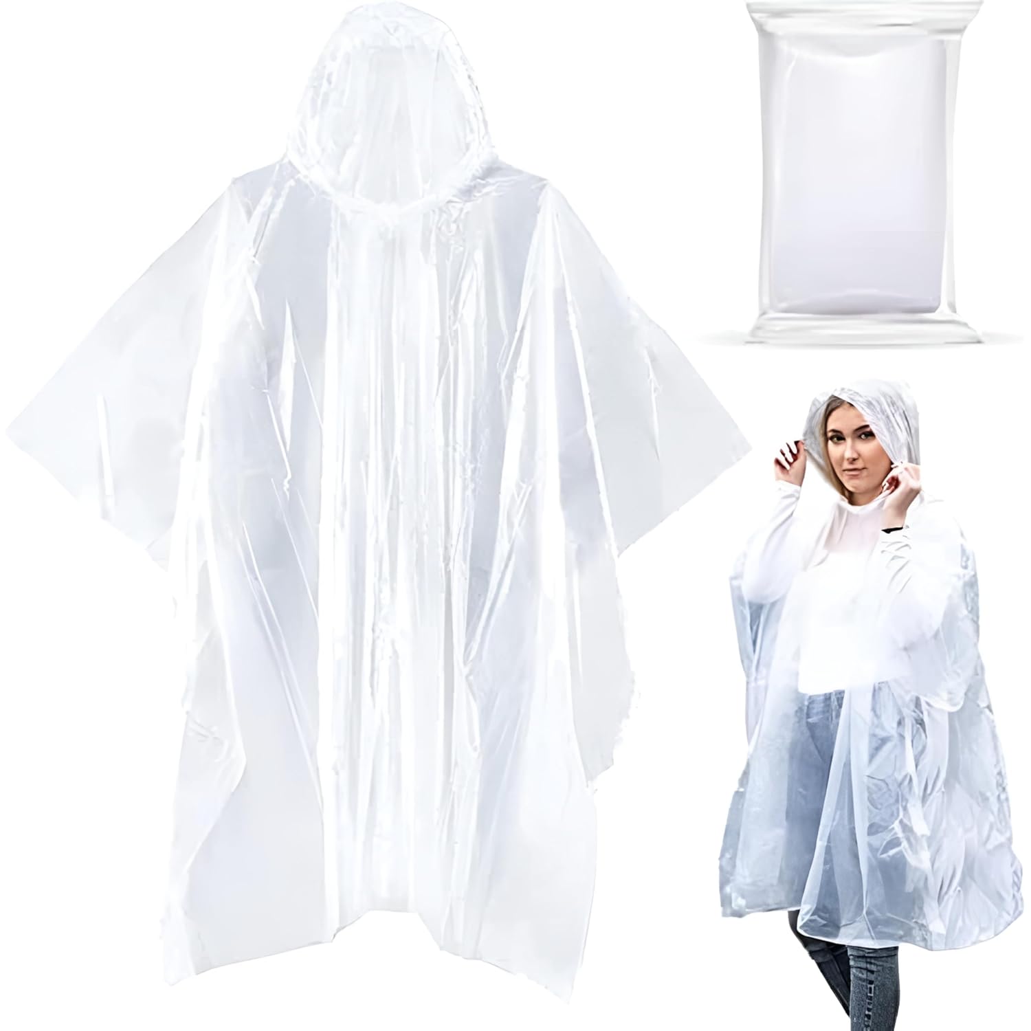 20-Pack Emergency Disposable regen Ponchos for Adults –