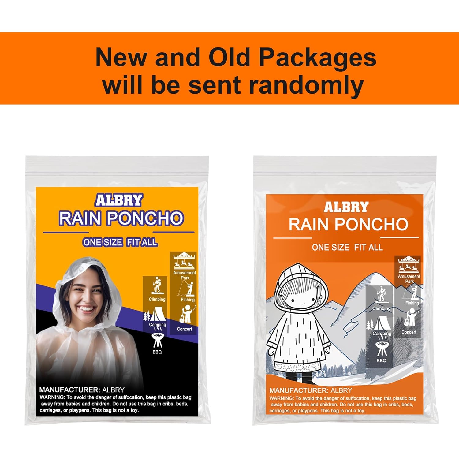 ALBRY Disposable regen Ponchos for Adults with Drawstring - Image 7