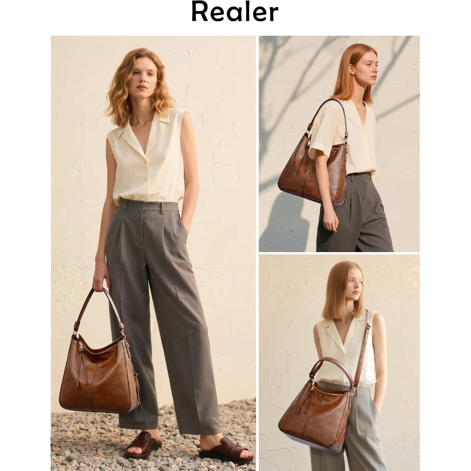 Realer Hobo crossbody Bags for Dames Designer Faux - Image 3