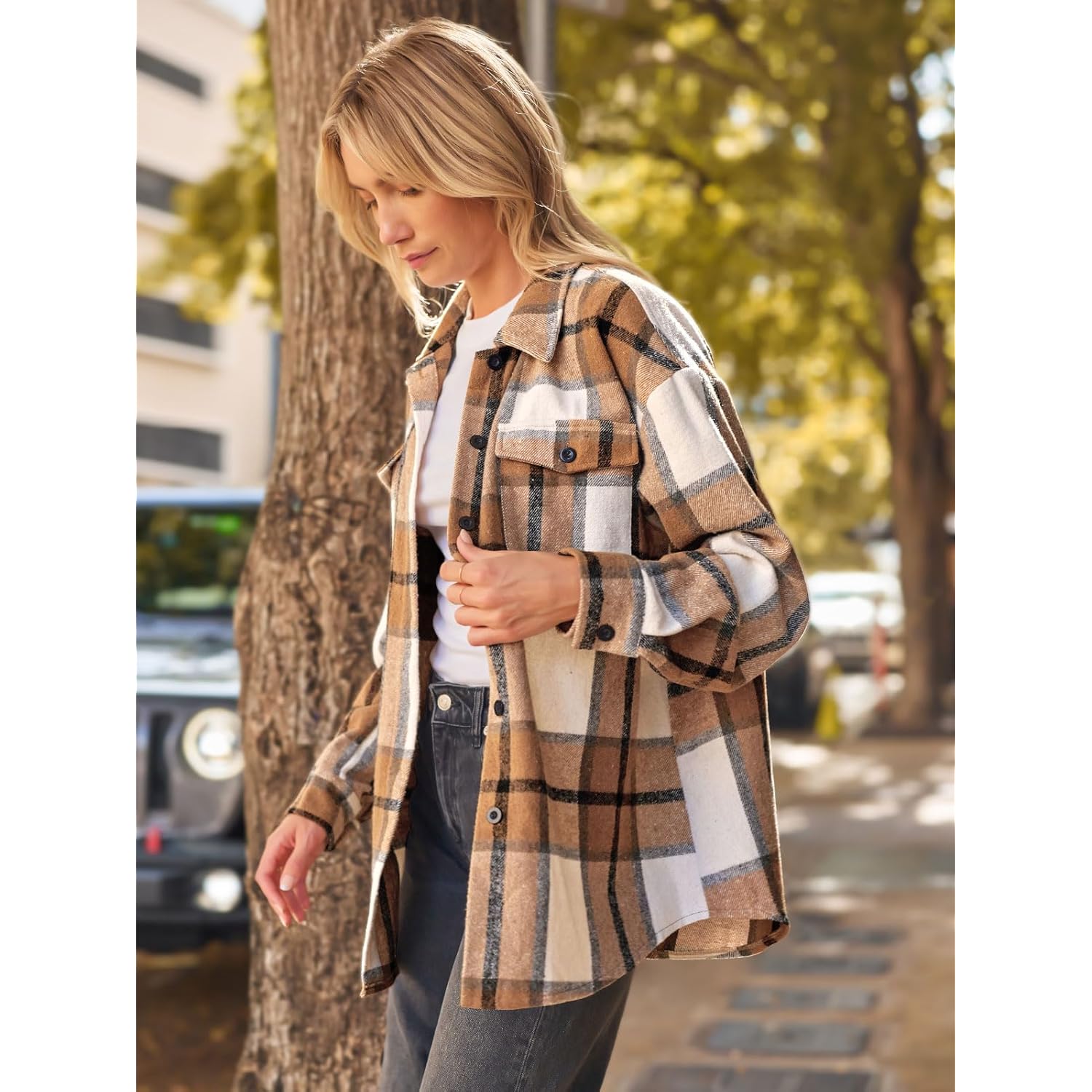 AUTOMET Dames Fall Outfits Fashion Clothes Shackets Flannel - Image 3