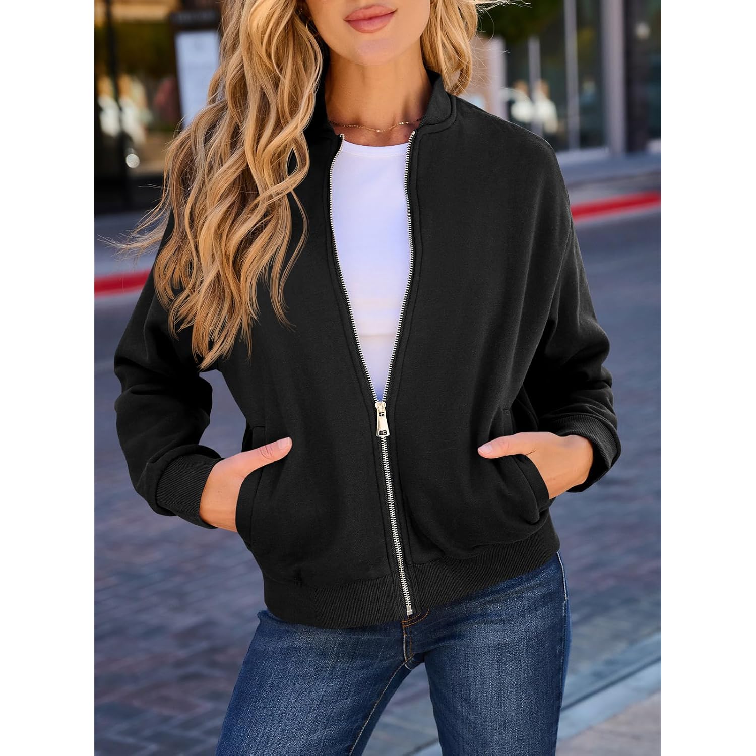 GeGekoko Dames rits sweatshirt Jackets Long Sleeve Casual - Image 2