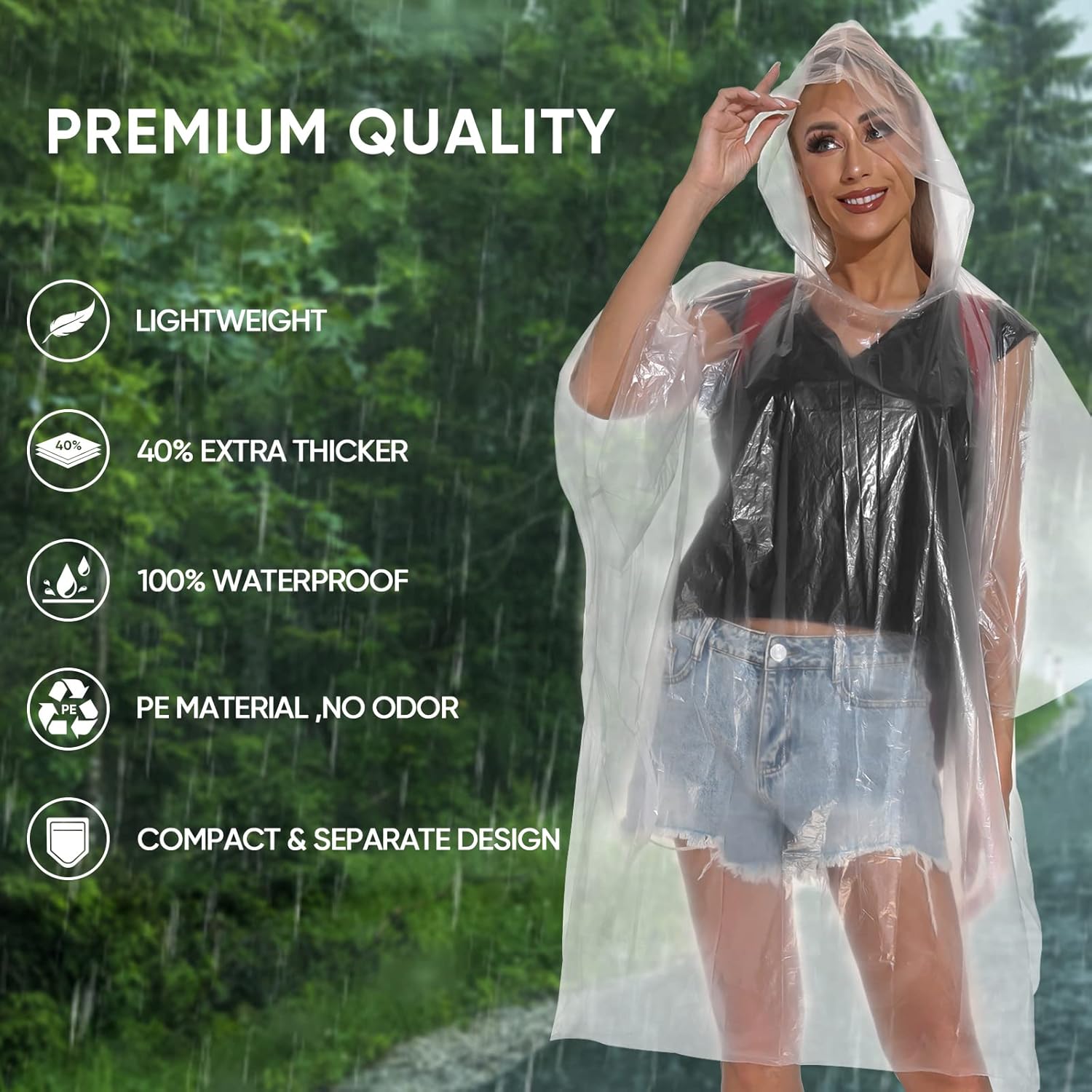 APEXUP Disposable regen Ponchos for Adults, Emergency regen - Image 2