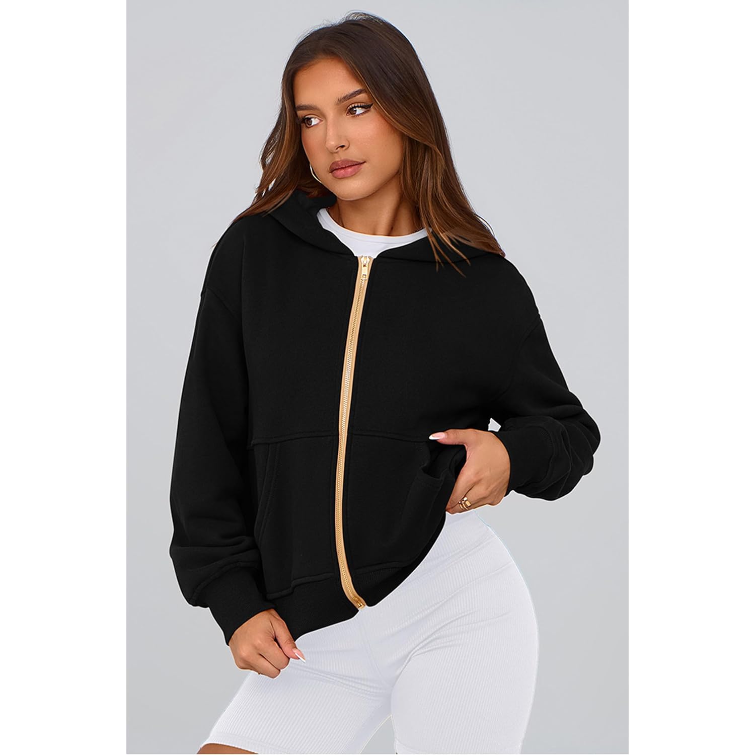 PRETTYGARDEN hoodie for Dames sweatshirt rits hoodie Fall - Image 7