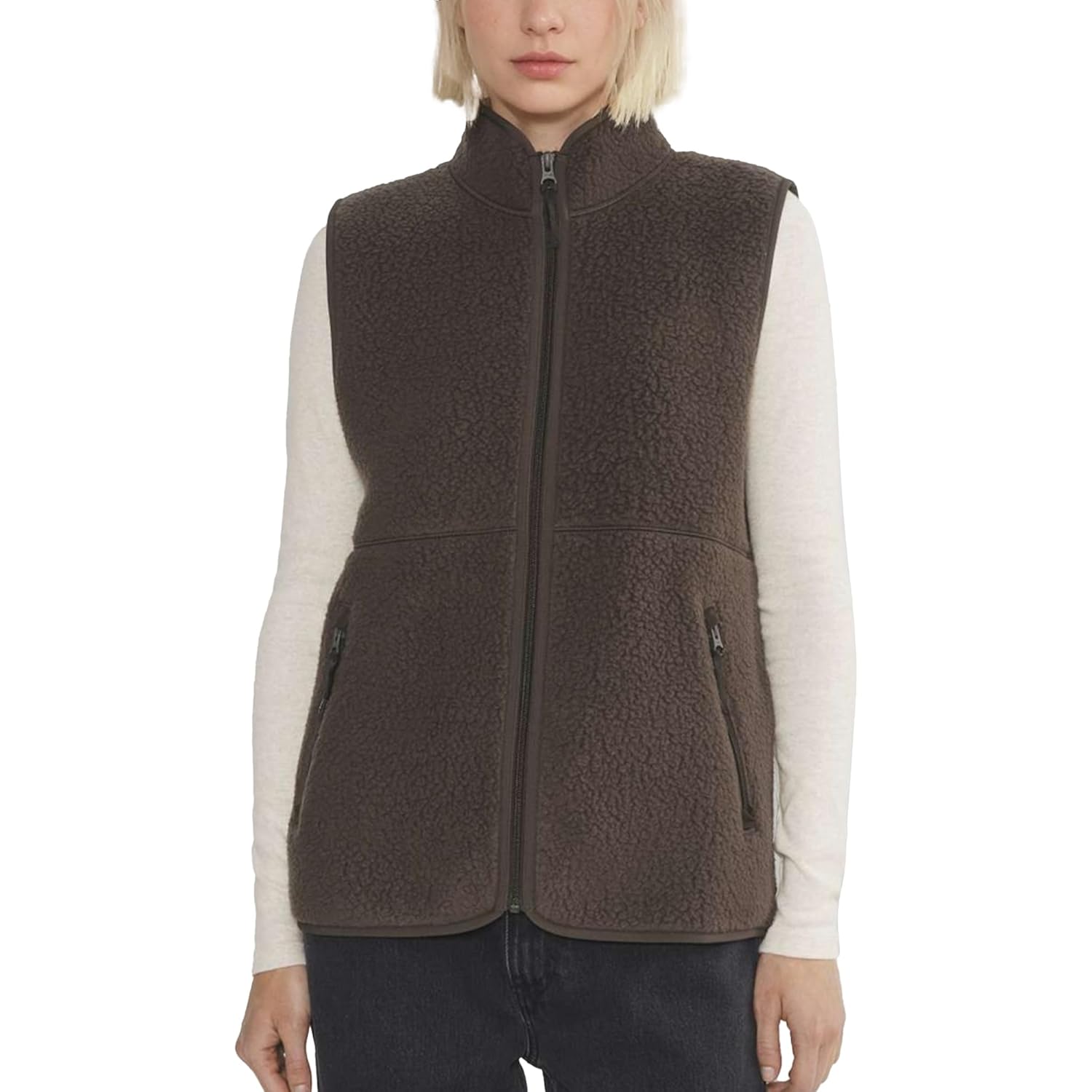 Hixiaohe Sherpa fleece bodywarmer for Dames Trendy Warm