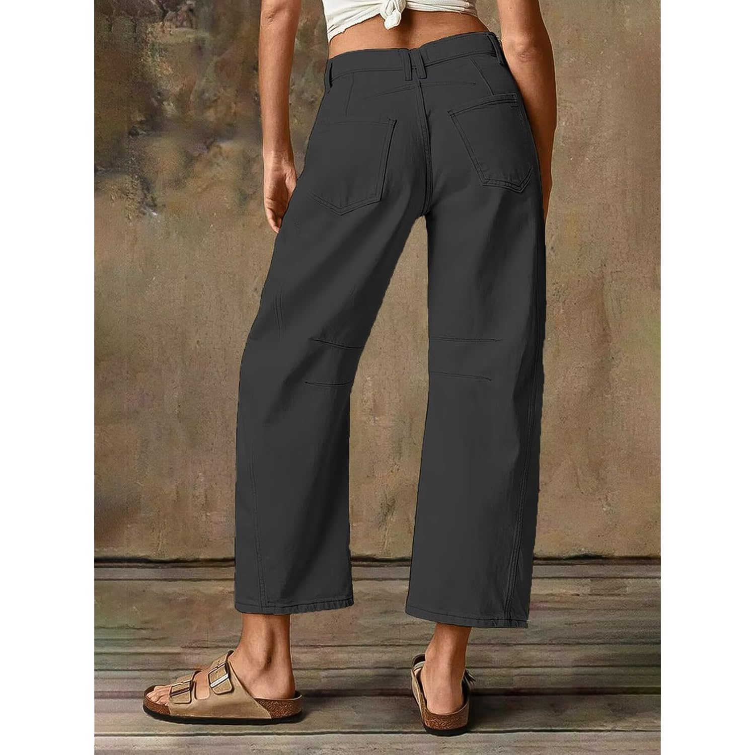 Flamingals Dames’s Mid Waist Crop straight Leg jeans - Image 5