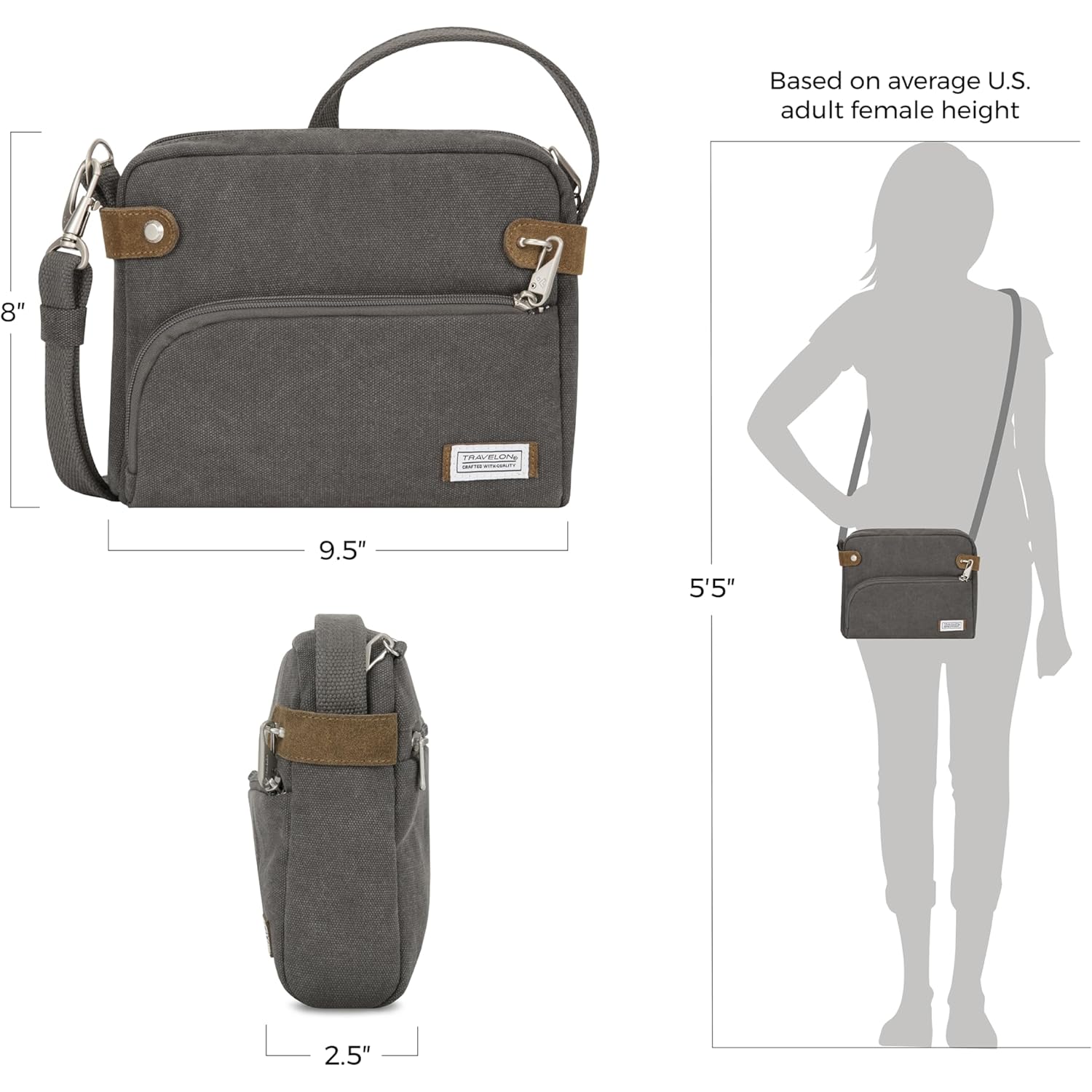 Travelon Anti-Theft Heritage klein crossbody Bag - Image 4