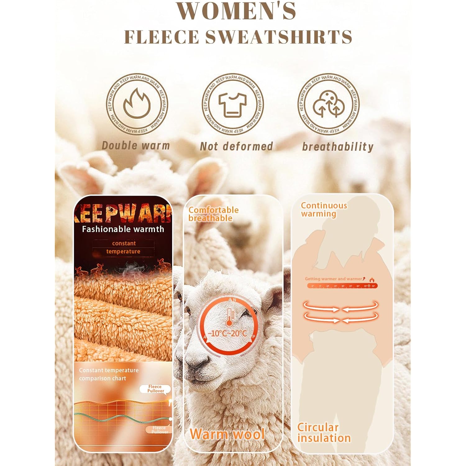 Dames fleece sweatshirt halve rits pullover Long Sleeve - Image 6