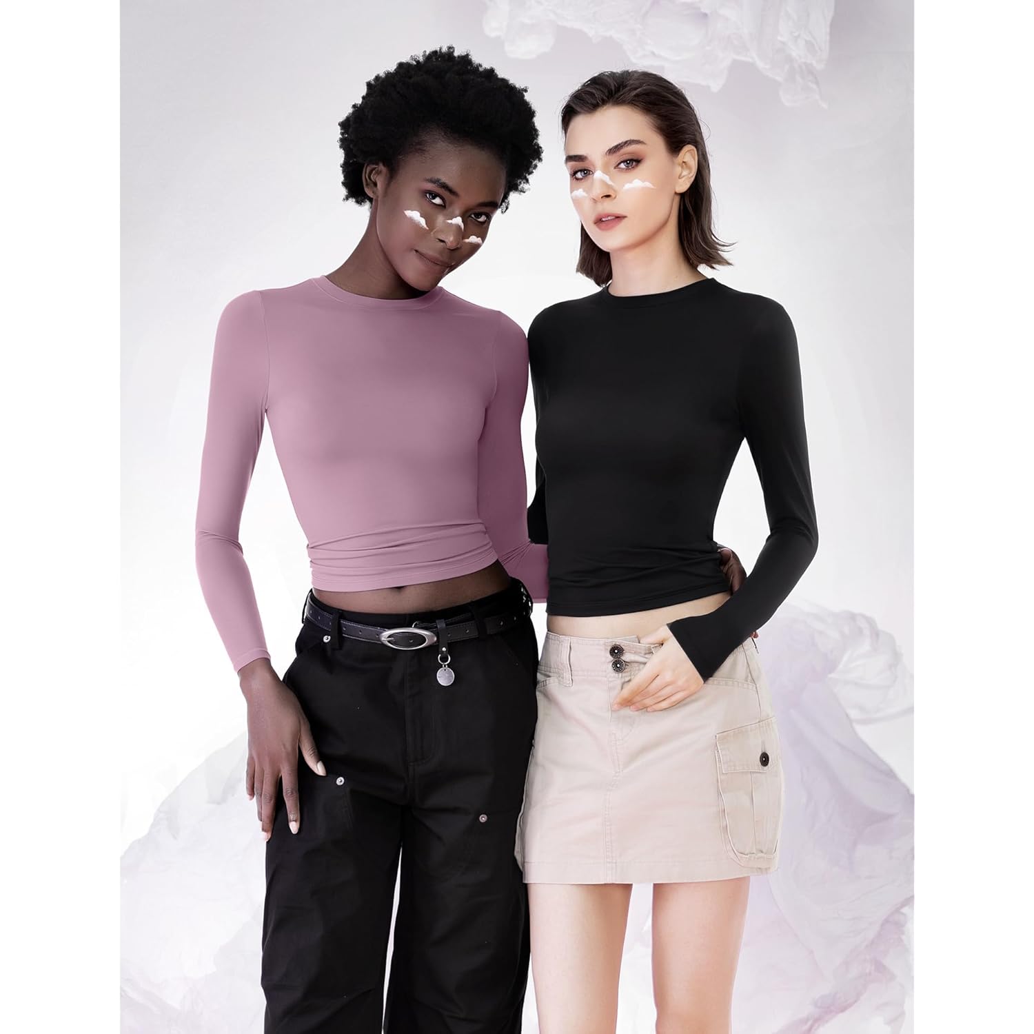 PUMIEY Dames lange mouw T shirt ronde hals - Image 6