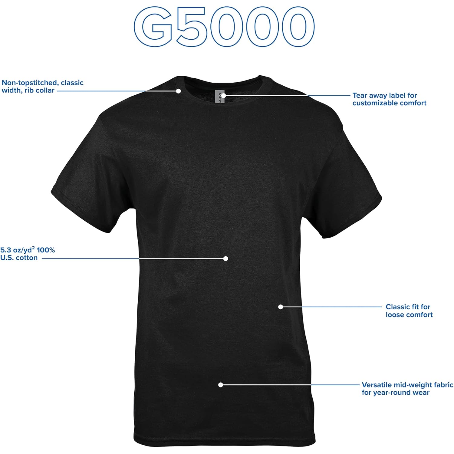 Gildan Adult Heavy katoen T-shirt, Style G5000, Multipack - Image 4