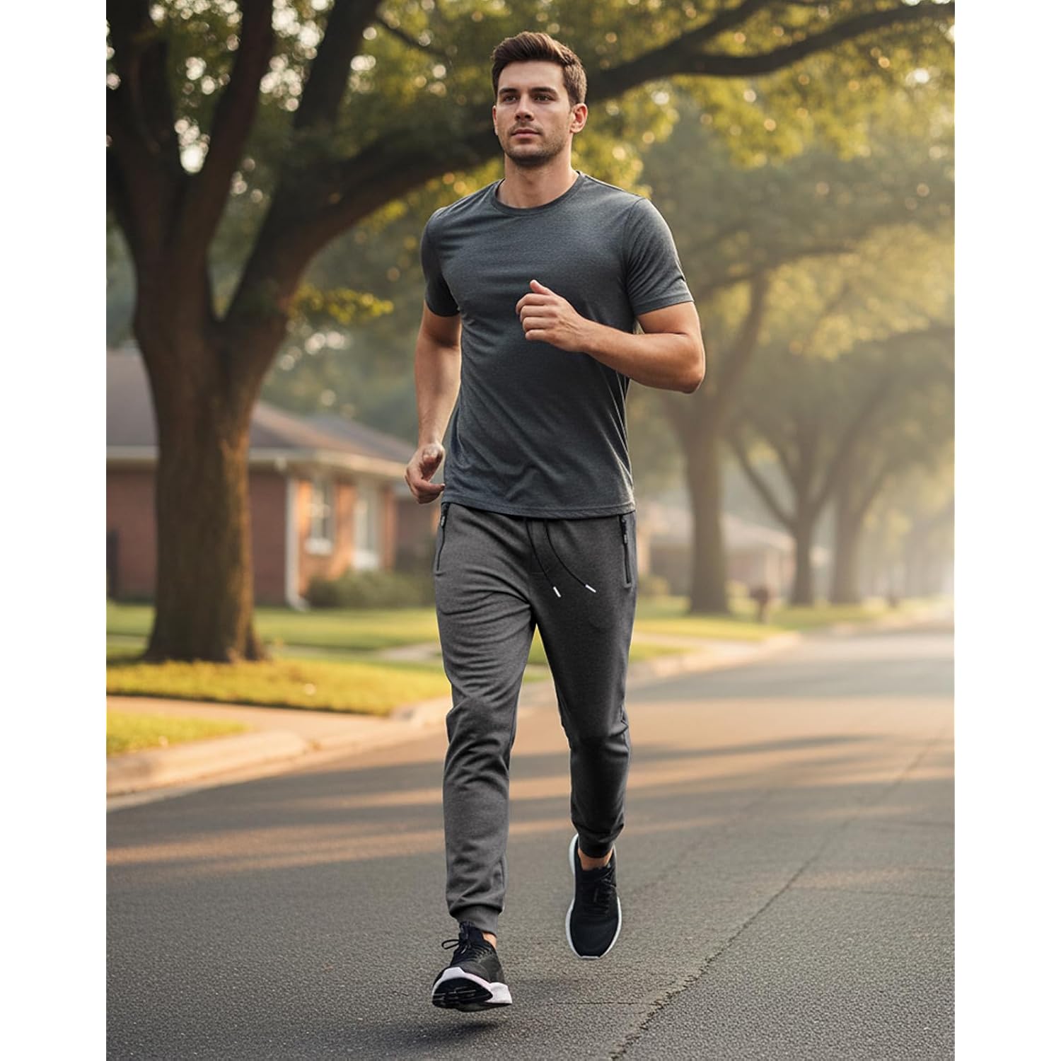 BUXKR Heren Casual jogger sweatpants for Jogging,Running or - Image 5