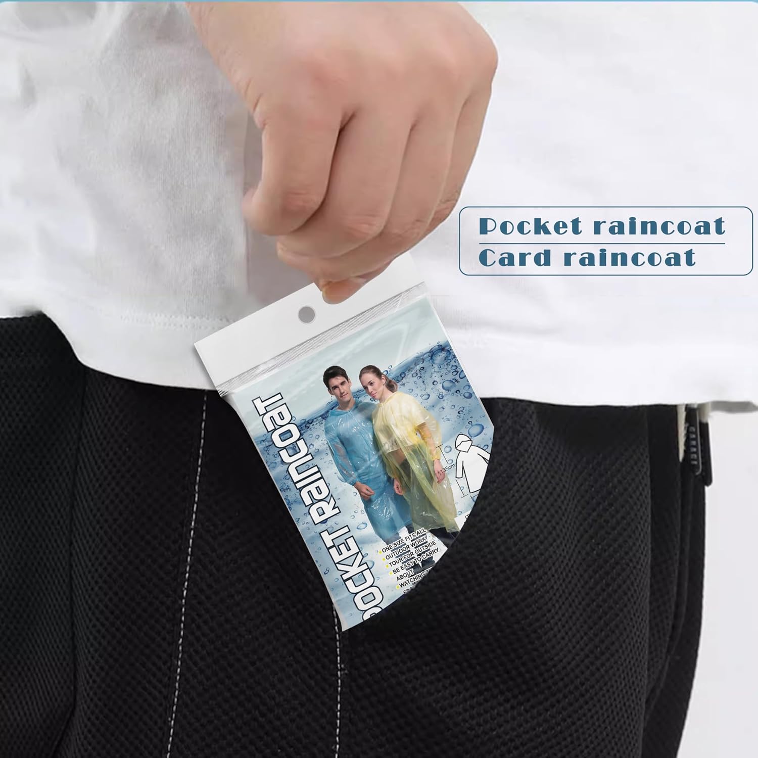 10 Pack Disposable regen Ponchos for Adults, Card-Sized - Image 7