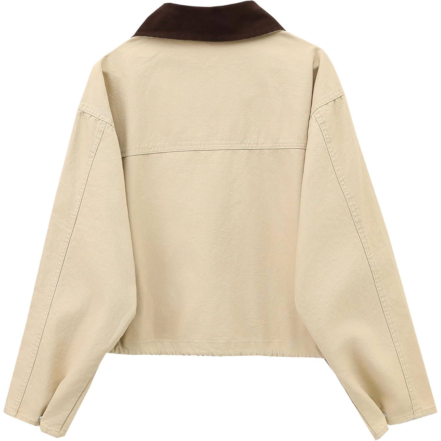 Dames Cropped jas Contrast Collar Utility mantel Cargo - Image 2