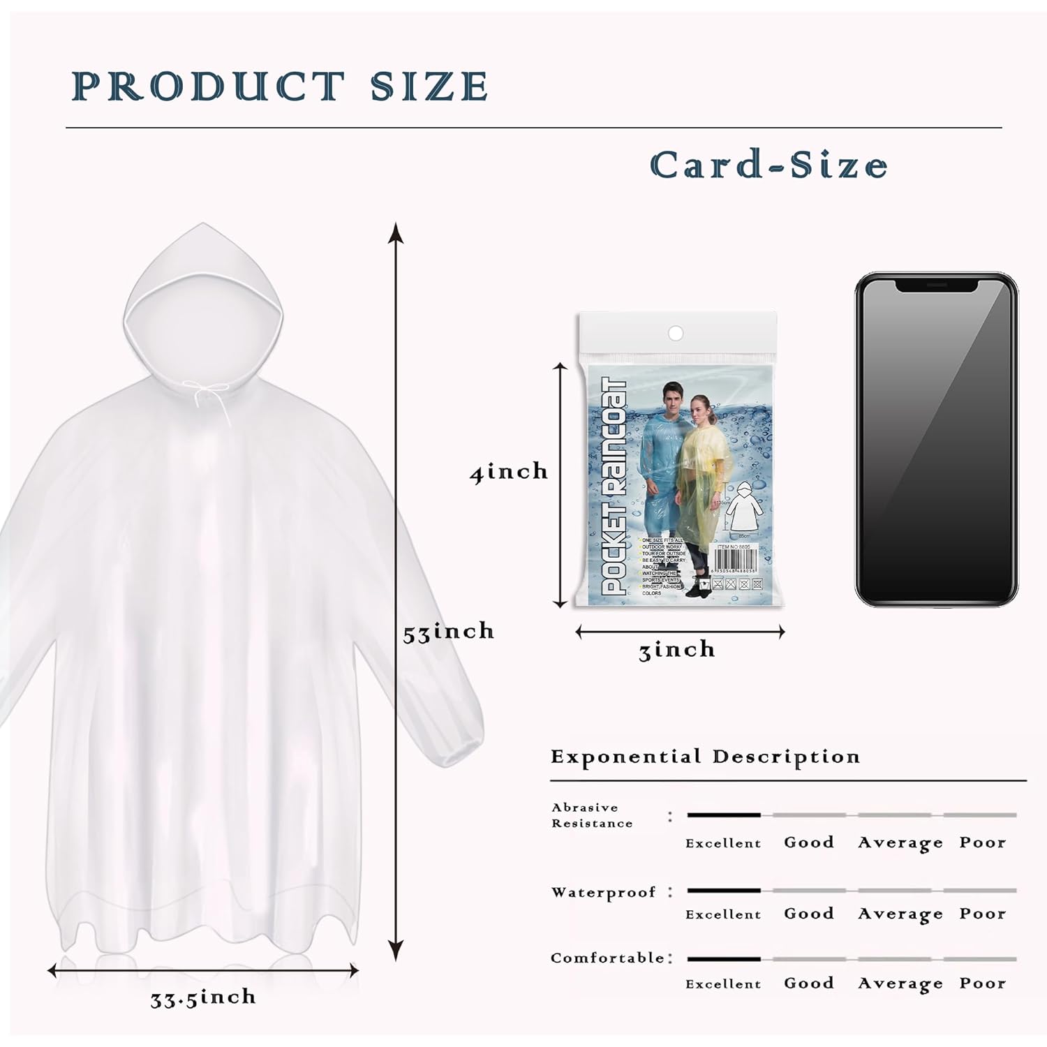 10 Pack Disposable regen Ponchos for Adults, Card-Sized - Image 2