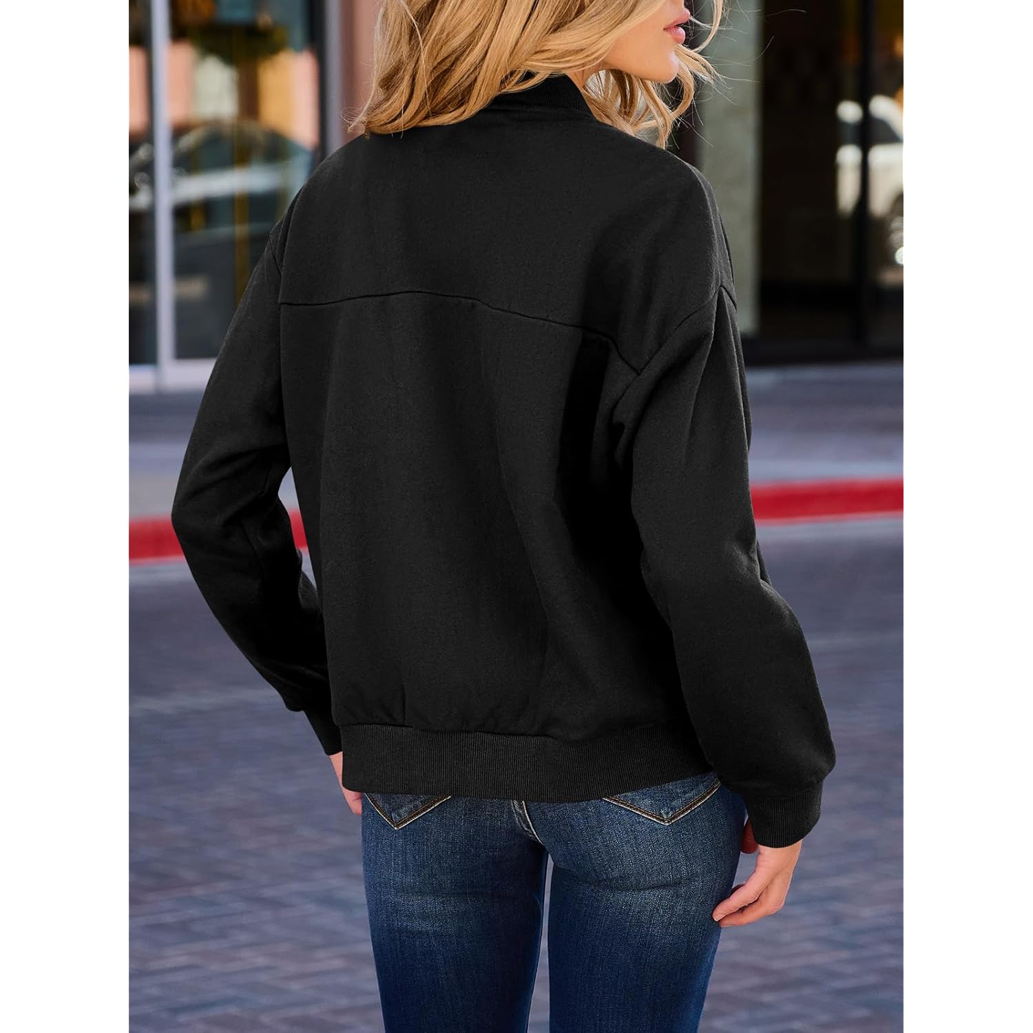 GeGekoko Dames rits sweatshirt Jackets Long Sleeve Casual - Image 4