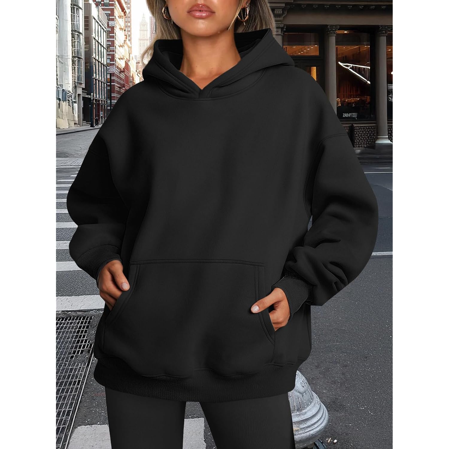 Trendy Queen Dames oversized hoodie fleece sweatshirt Fall - Image 6