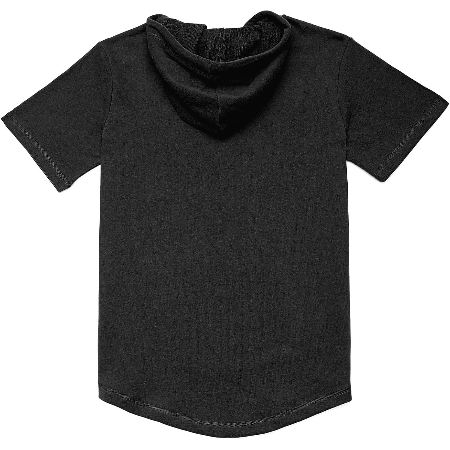 Heren Hoodie Lightweight Soft Cotton Moisture Wicking Kangaroo Pocket Short Sleeve Hoodie - Image 2