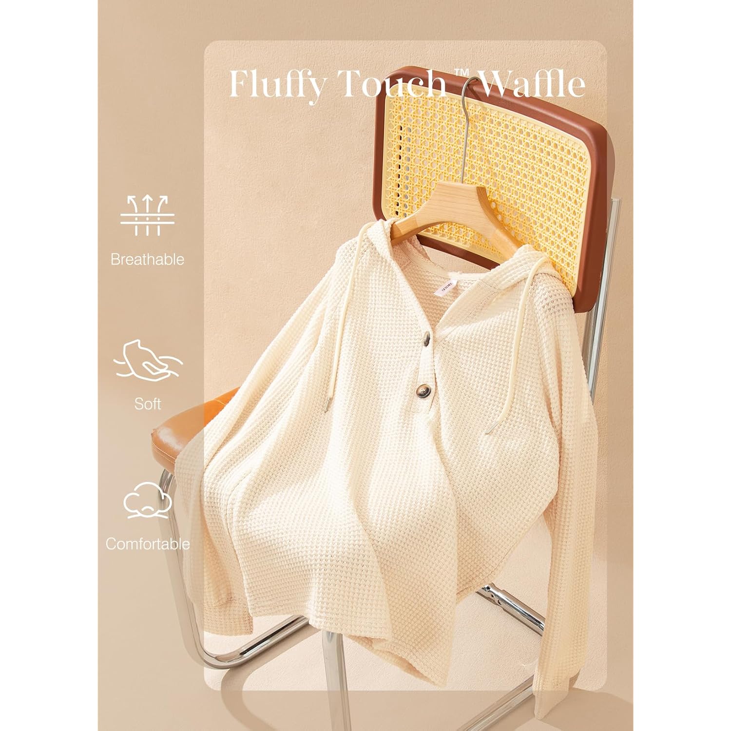 Dokotoo hoodie for Dames Waffle Knit Long Sleeve - Image 6