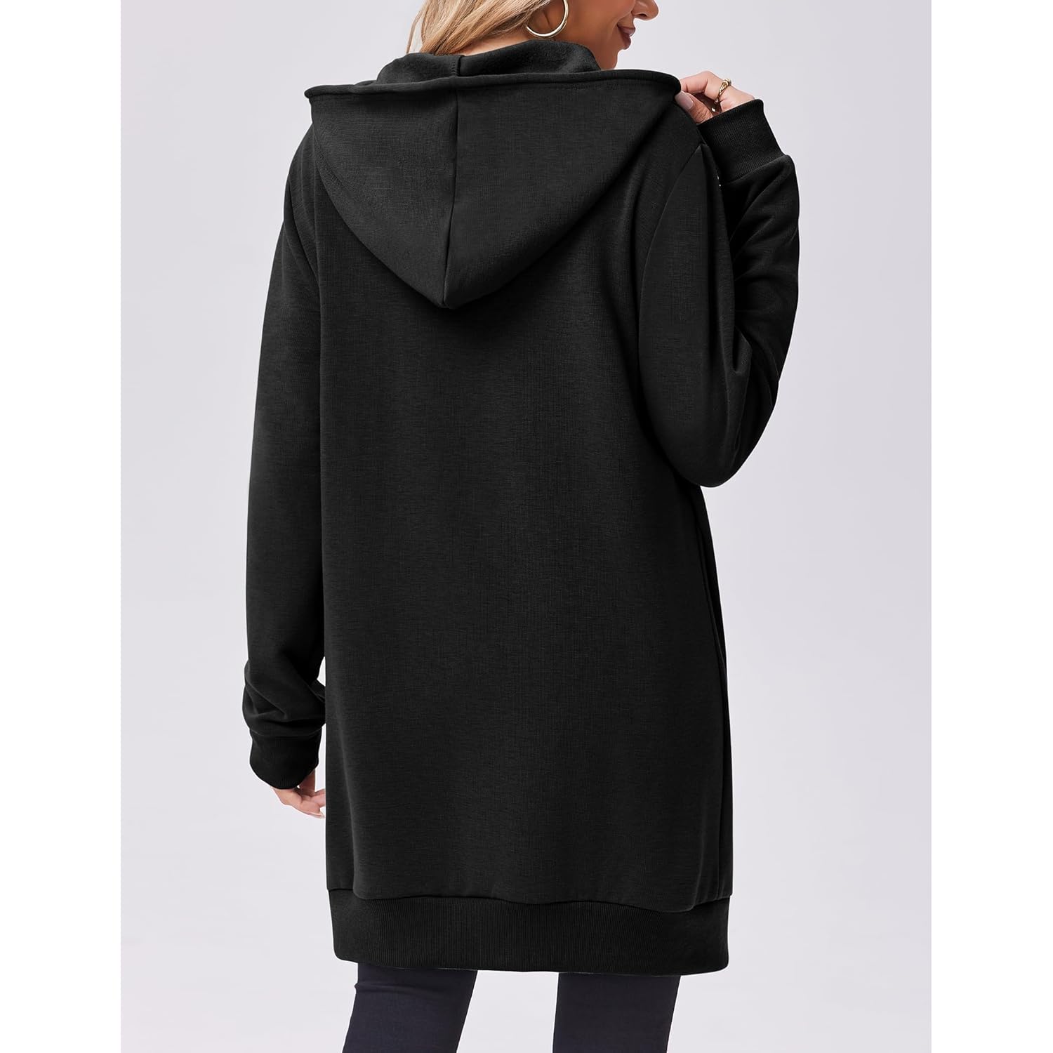 Zeagoo rits hoodie For Dames Long Sleeve oversized - Image 5