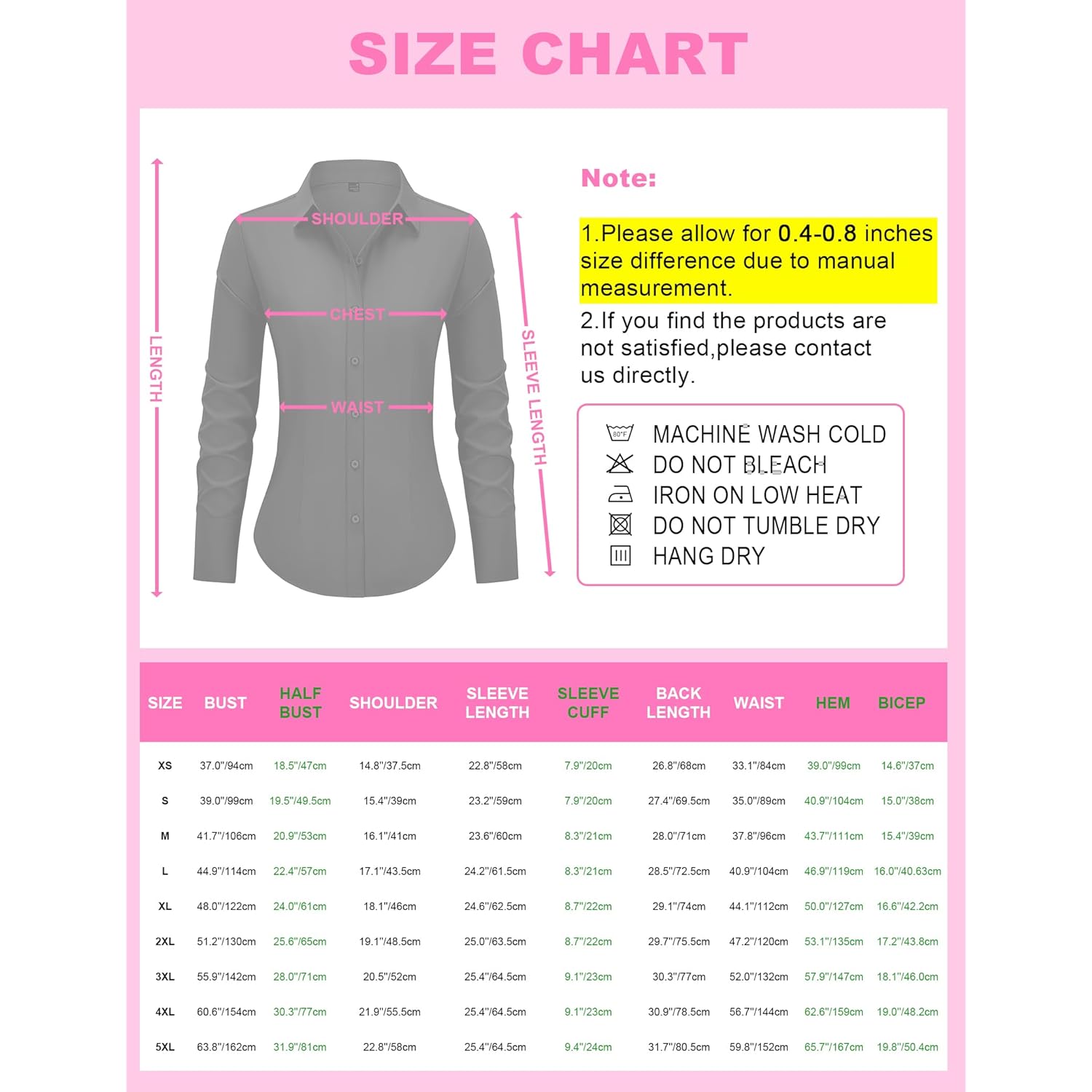 Siliteelon Dames doorknoop shirt lange mouw Dress shirt - Image 5