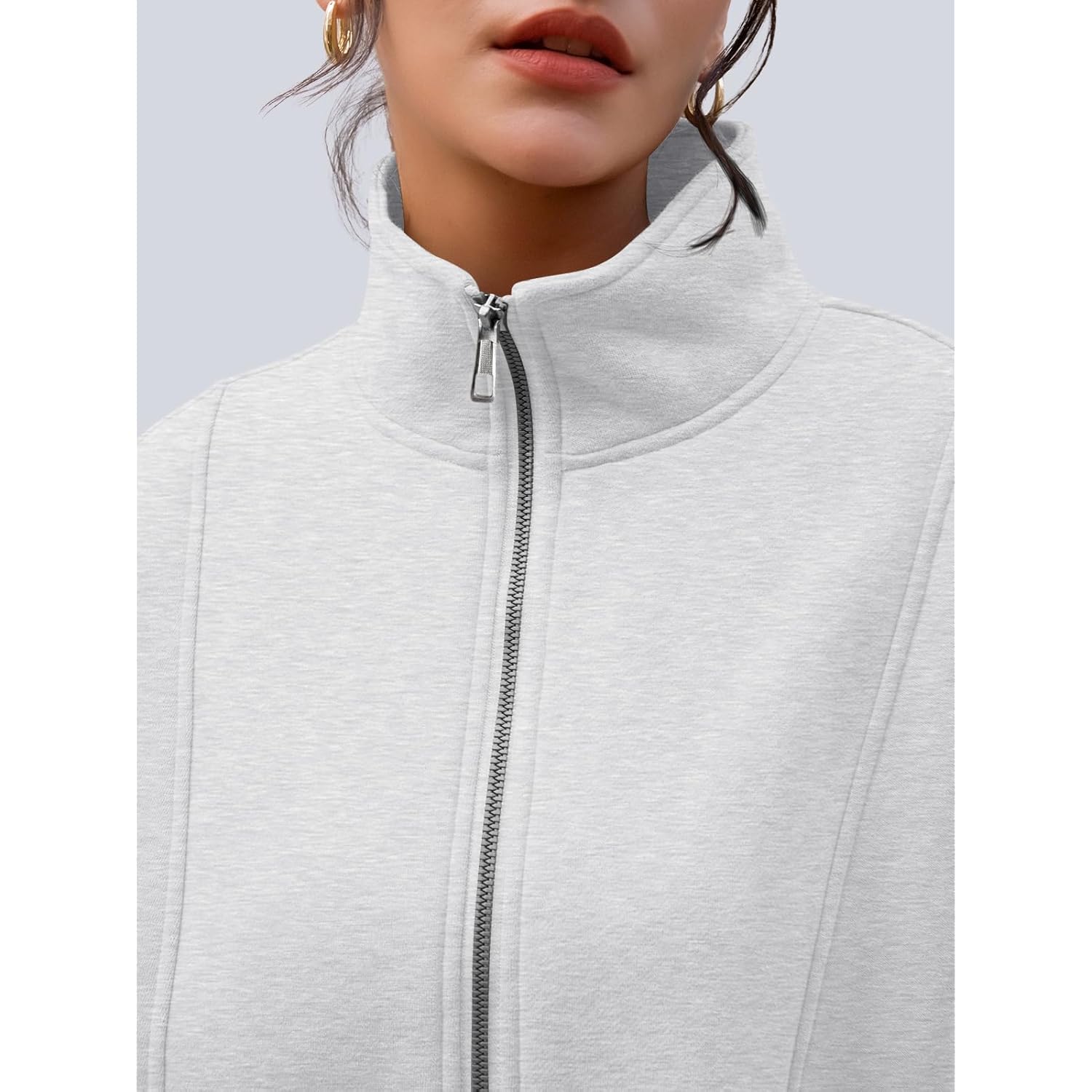 AUTOMET Dames Quarter Zip oversized sweatshirt Teen fleece - Image 5