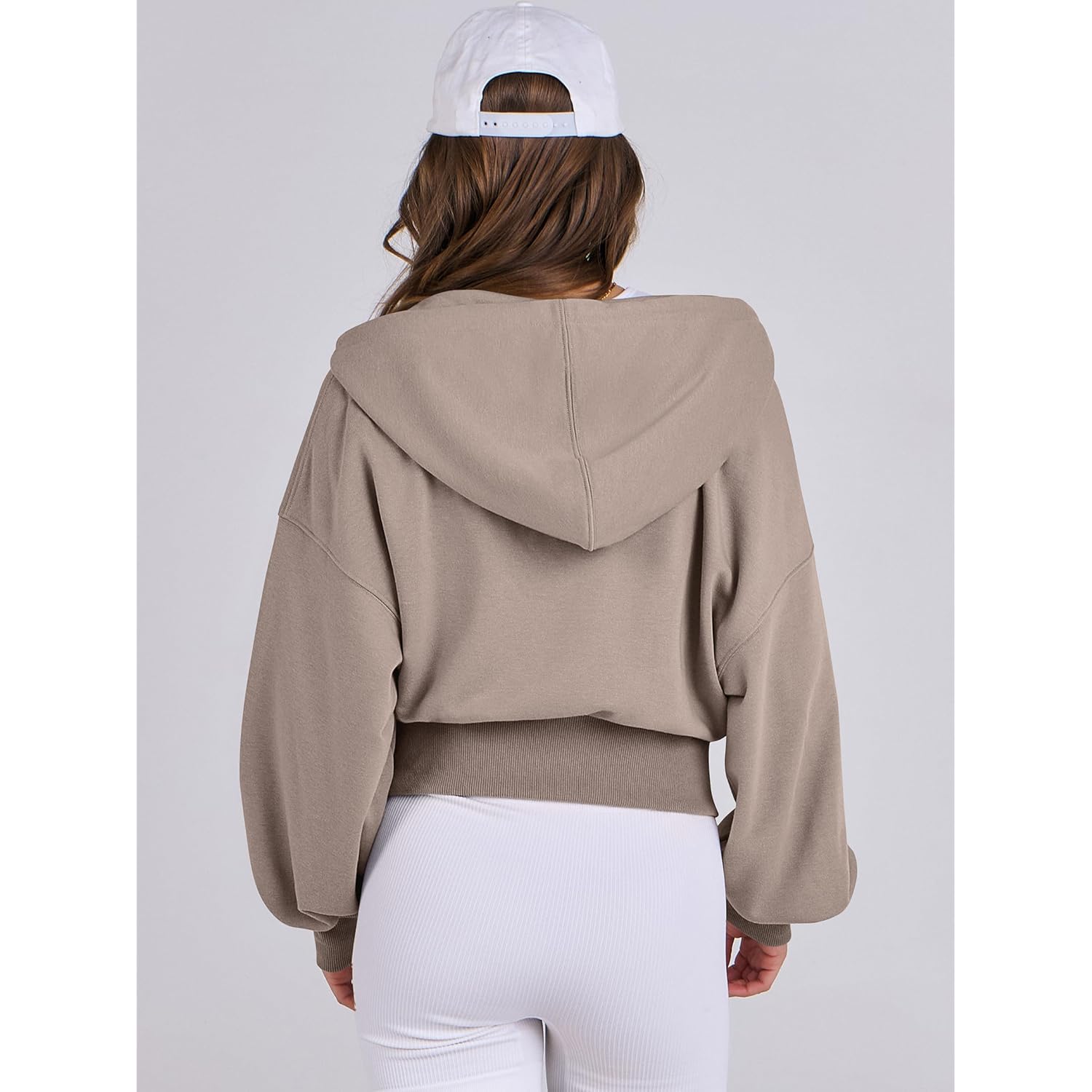 ANRABESS Dames rits hoodie cropped sweatshirt Casual Comfy - Image 5