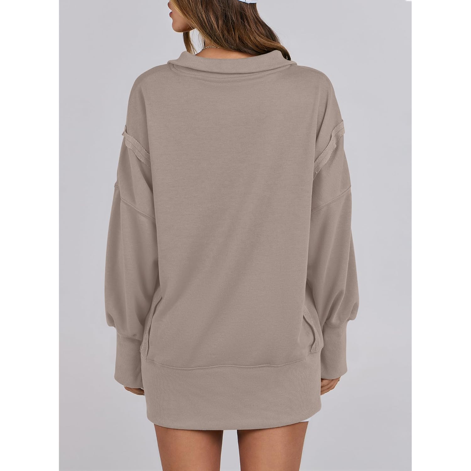 ANRABESS Dames sweatshirt oversized Casual Loose Button Up - Image 6