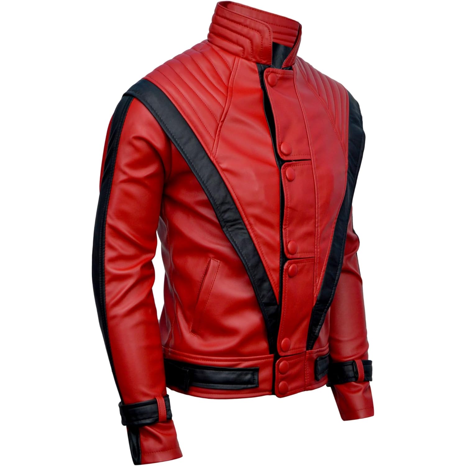 Party&Dance wear - rood & zwart leather jas