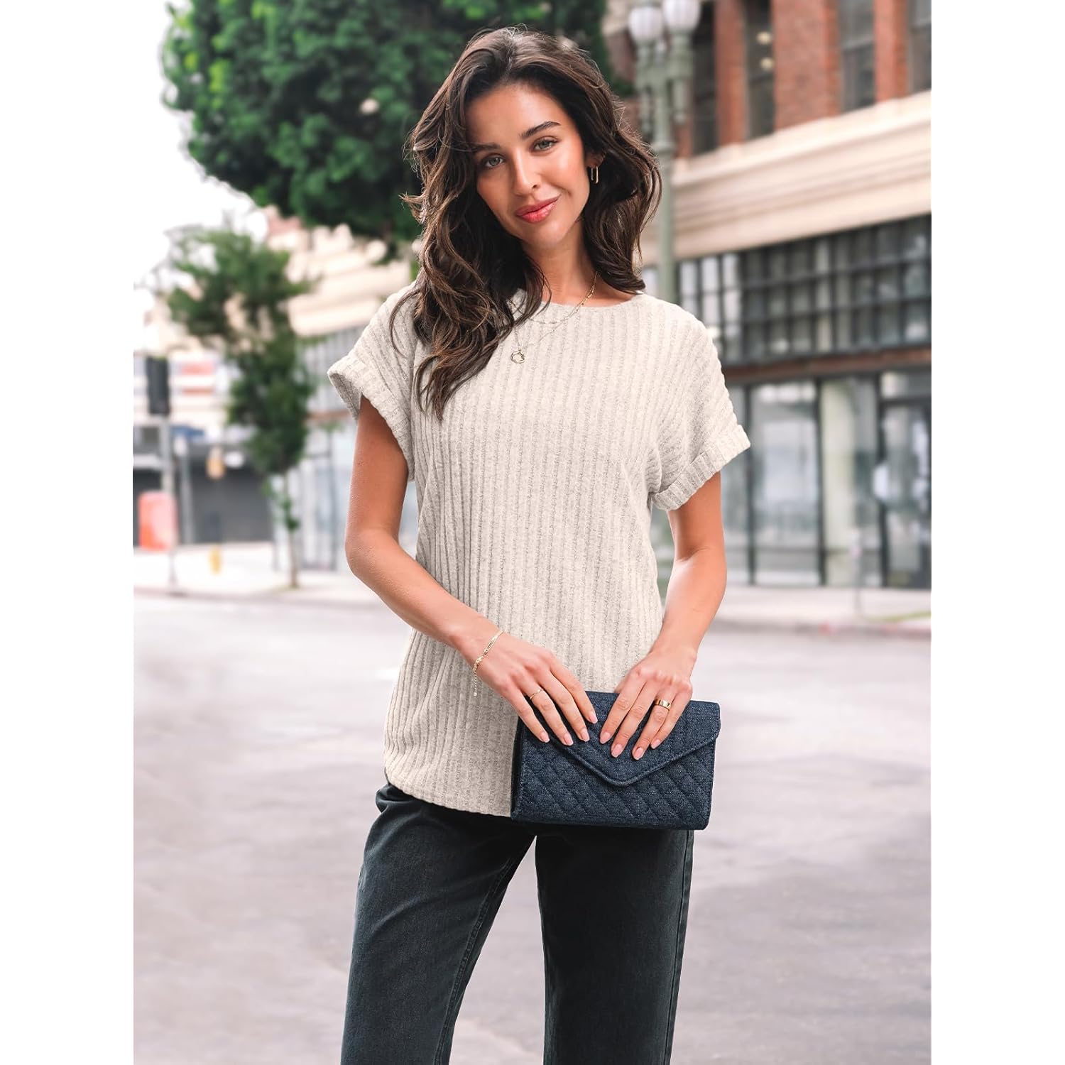 AUTOMET Dames Textured shirt Fall Sweaters Loose Fit - Image 2