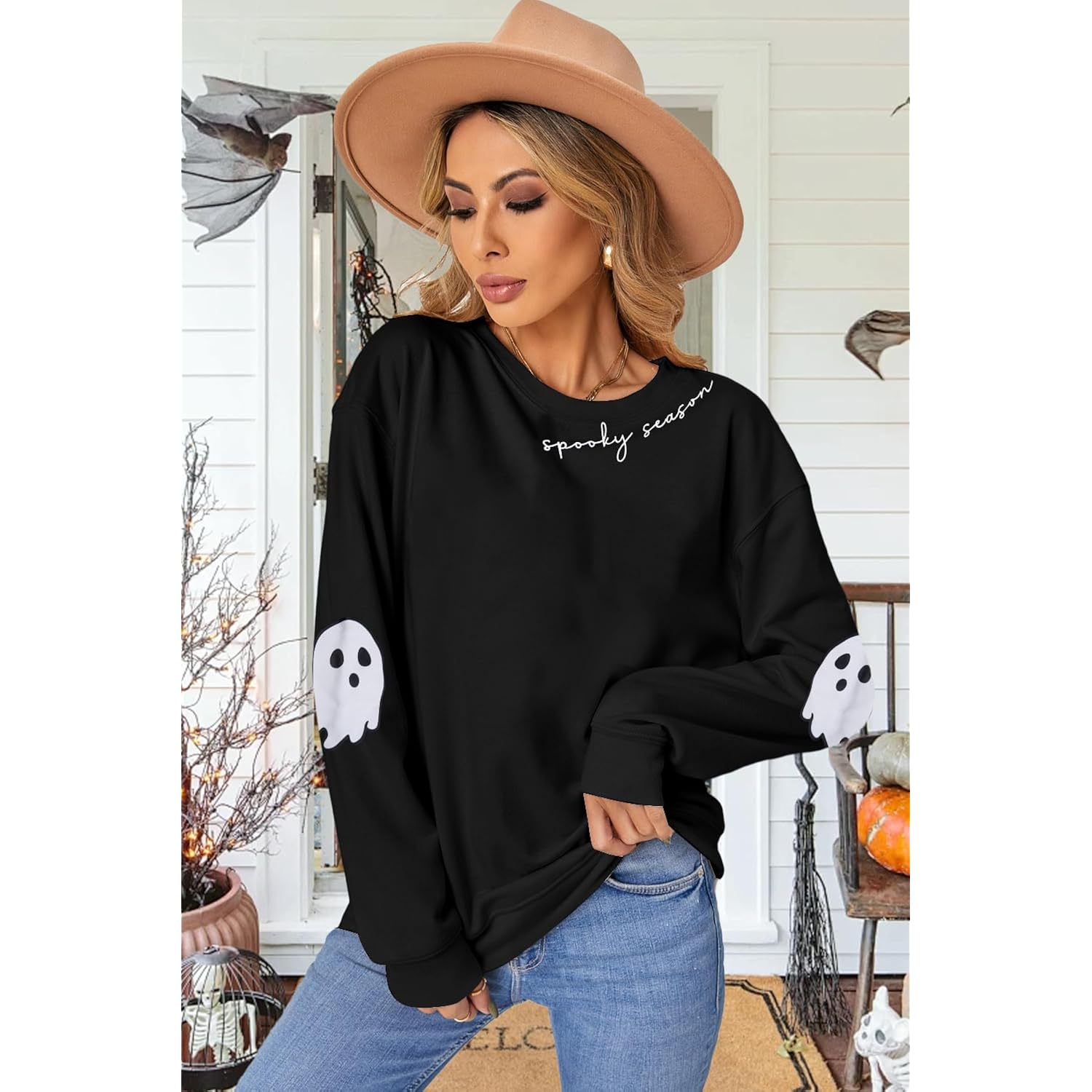 HEBBE Spooky Season sweatshirt Halloween Ghost sweatshirt Dames - Image 2