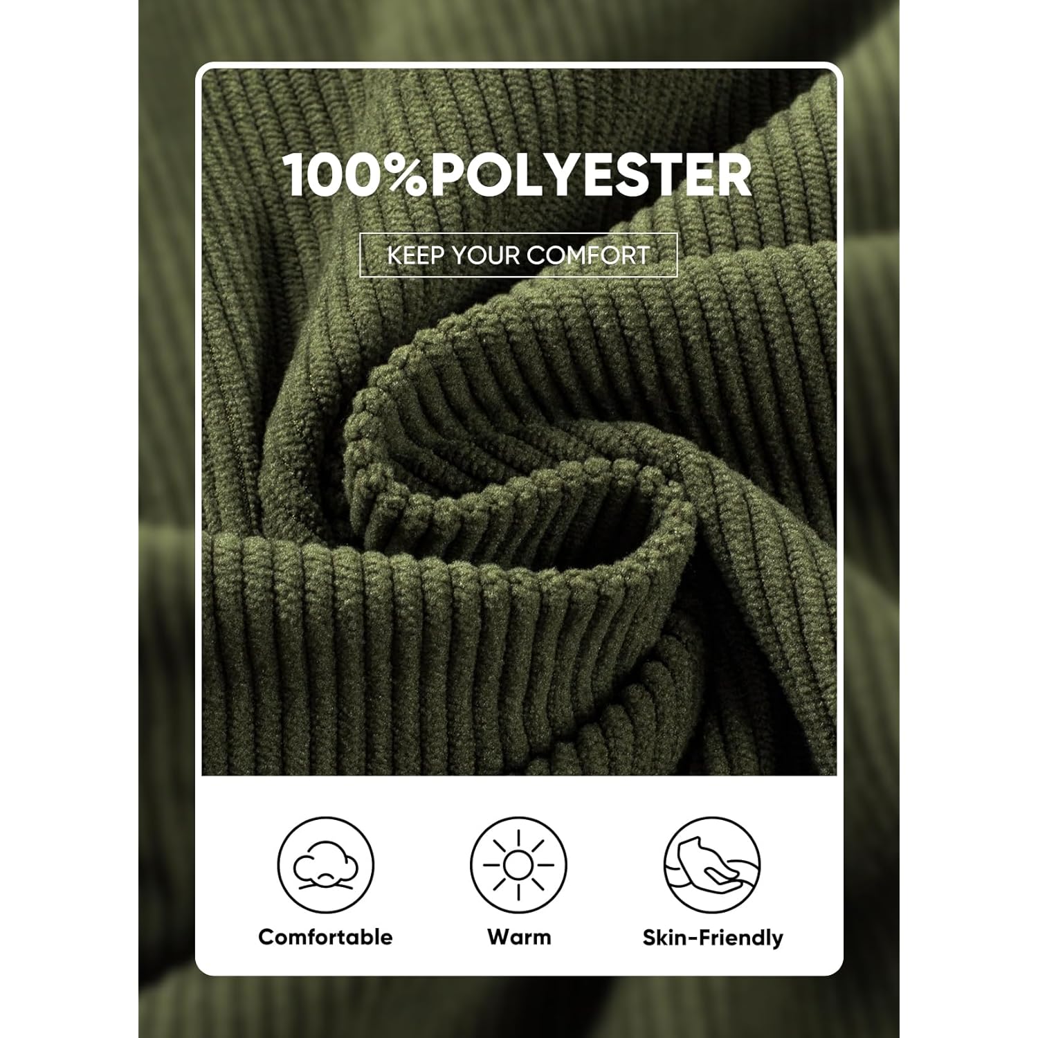 Heren hoodie Warm Corduroy sweatshirt Casual Stand Collar Quarter Fall Metal Button - Image 8