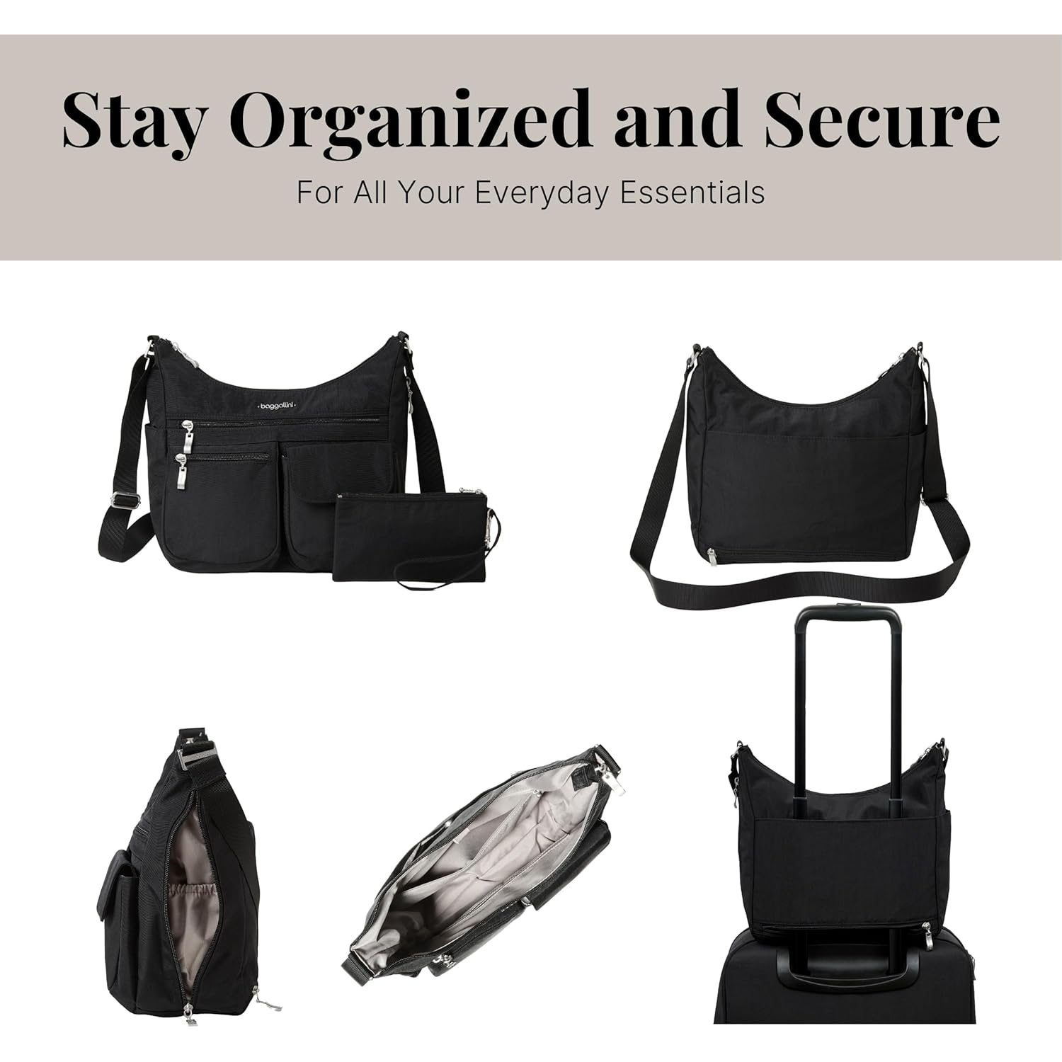 Baggallini Everywhere Bagg crossbody Dames 11x9 Lightweight nylon - Image 5