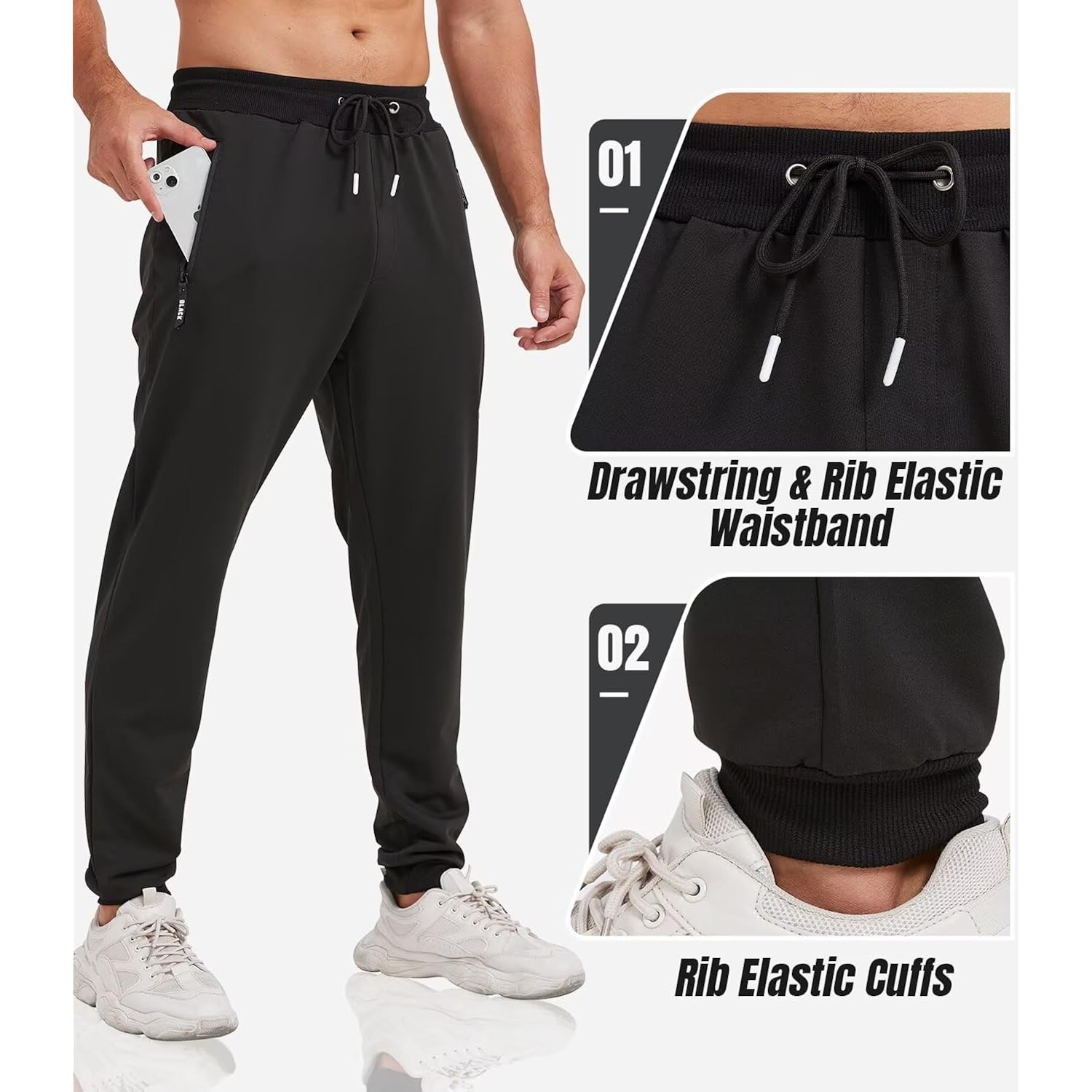 3 Pack sweatpants for Heren tapered Heren jogger - Image 3