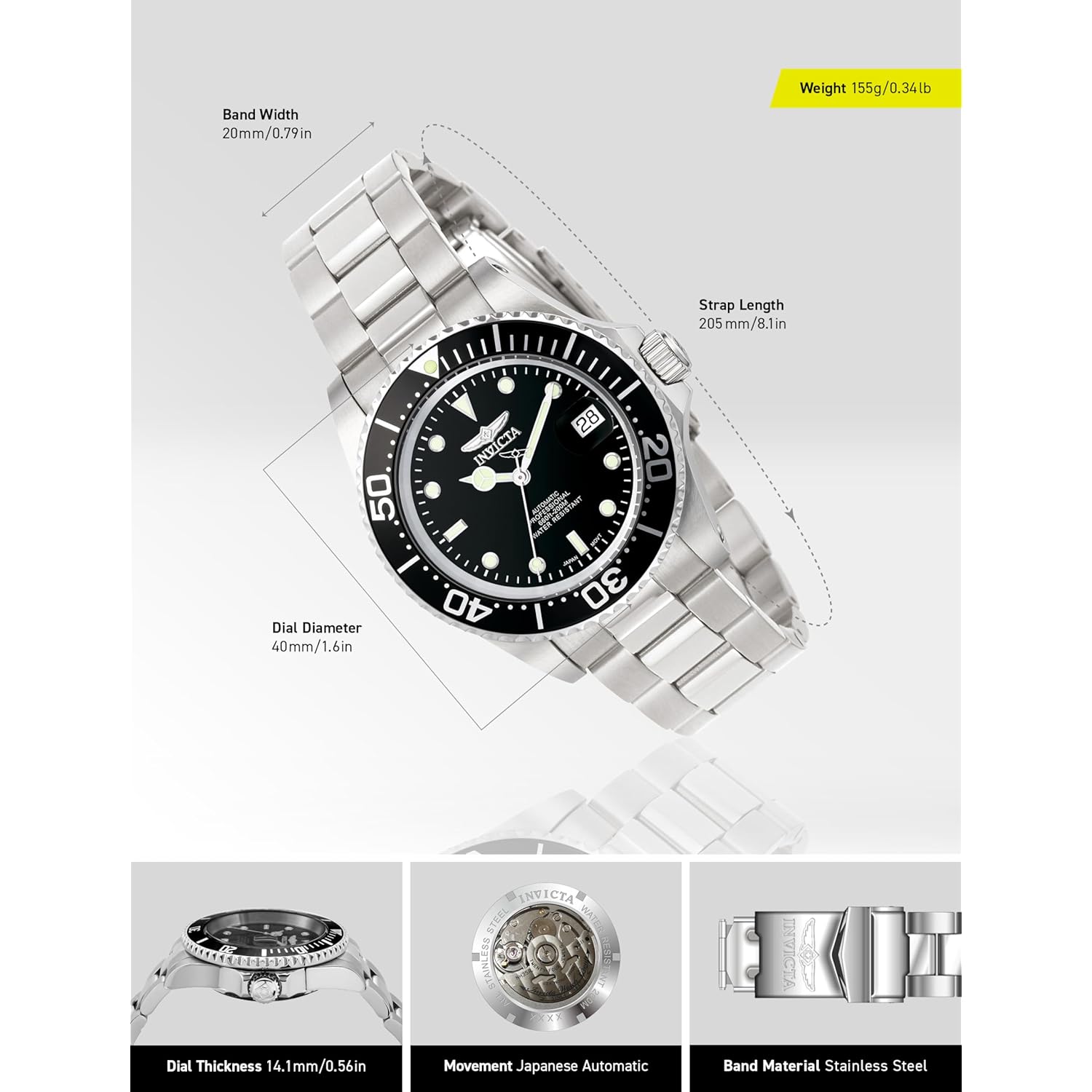 Invicta heren 5053 pro diver collection automatic horloge - Image 4