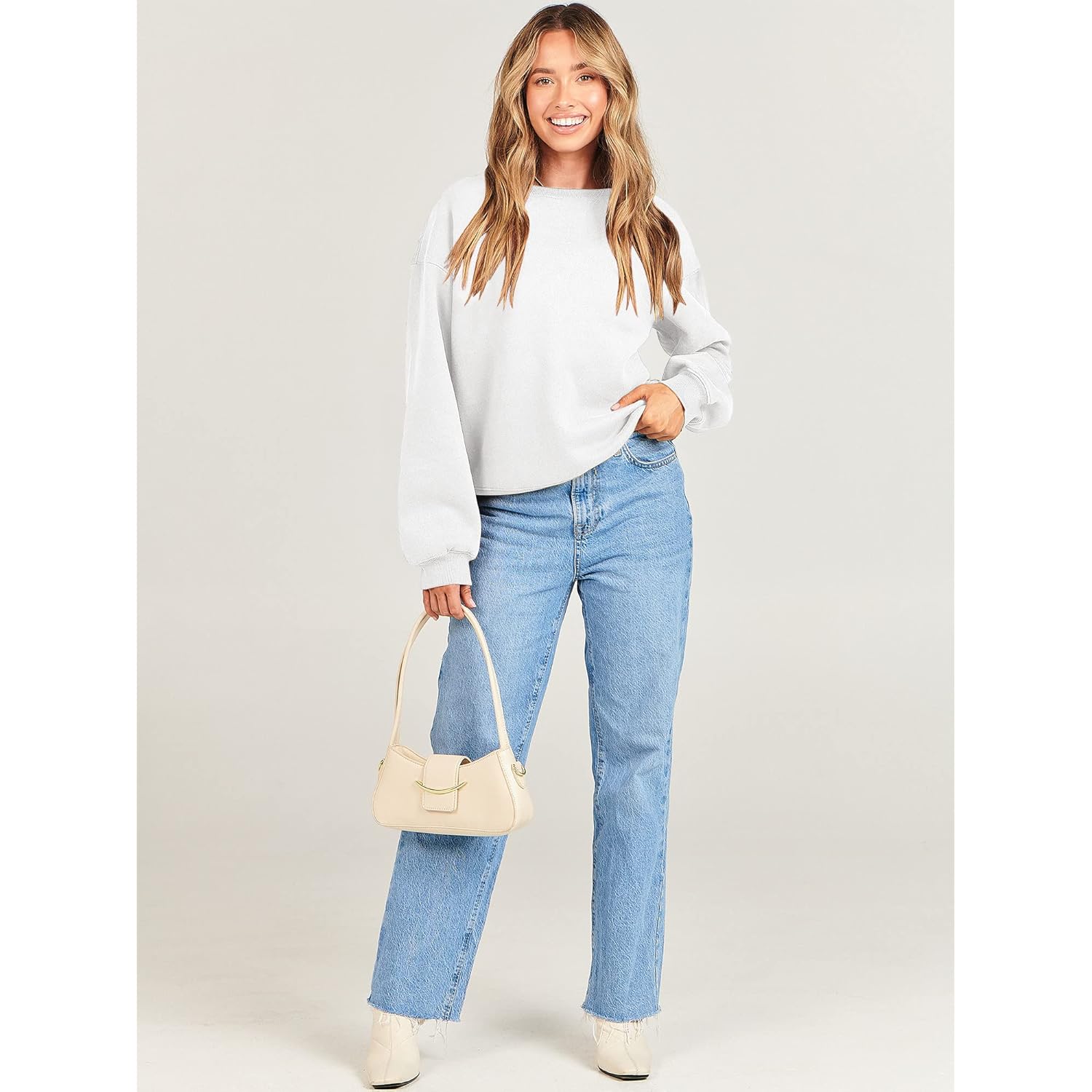 ANRABESS Dames sweatshirt Crewneck fleece oversized pullover Sweaters - Image 9