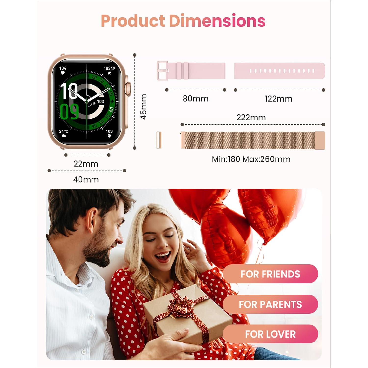 Smart horloge for Dames Men Fitness: Smart horloge - Image 7