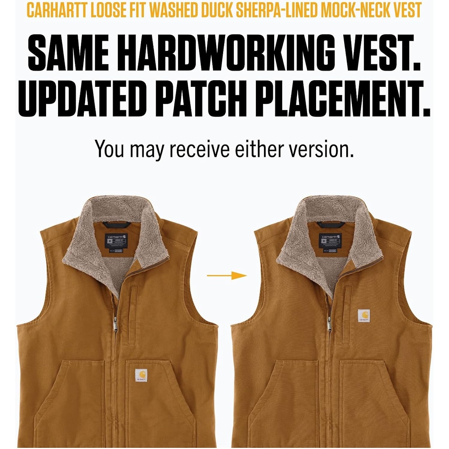 Carhartt Heren 104277 Washed Duck Mock Neck Vest - Image 3