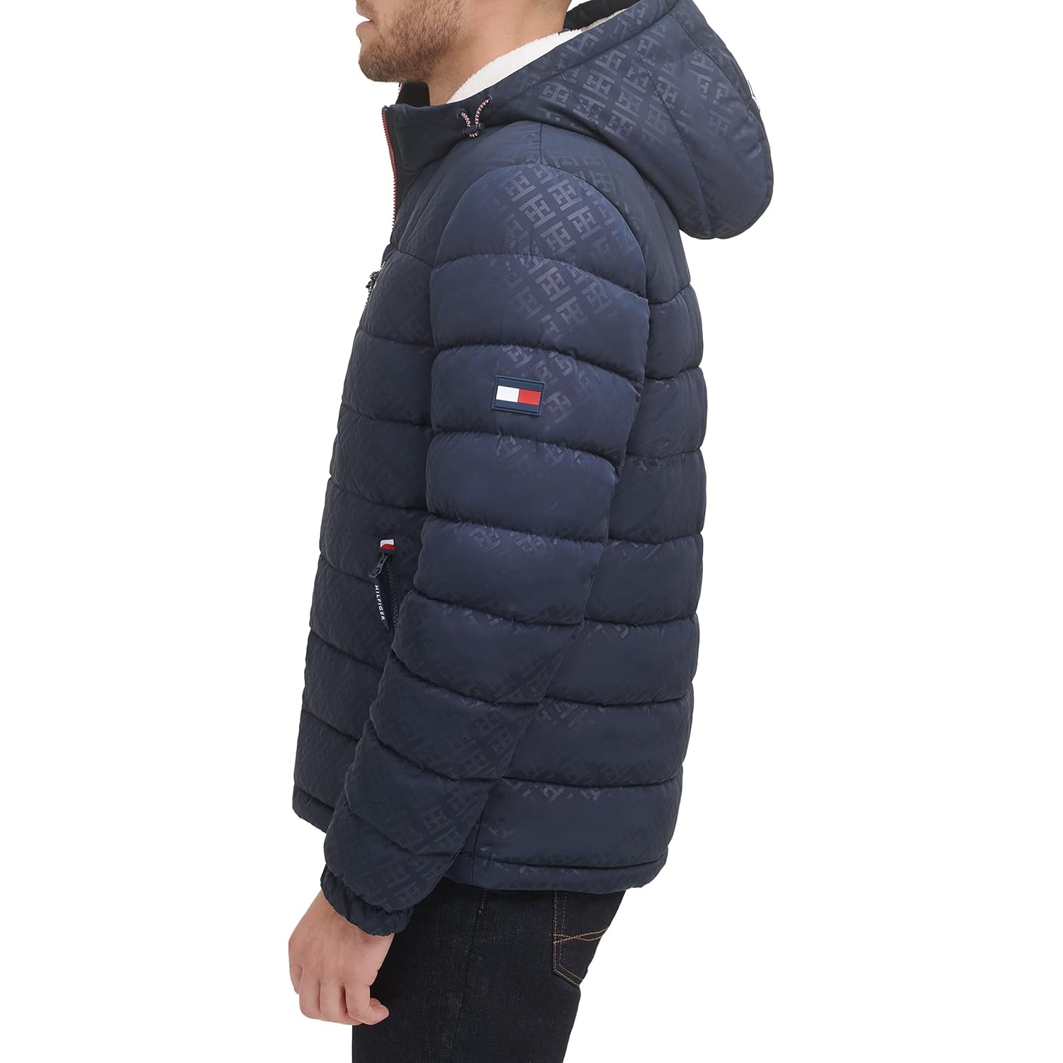Tommy Hilfiger Heren Midweight Sherpa gevoerd capuchon waterafstotend - Image 3