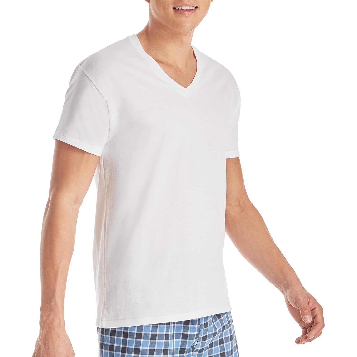 Heren t-shirt v-hals wit basic comfort dagelijks - Image 4