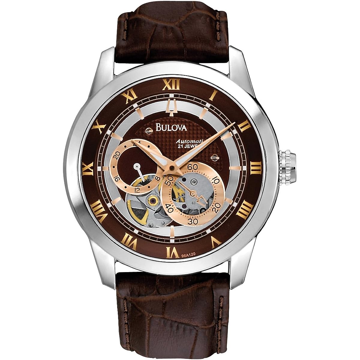 Bulova heren classic sutton 4-hand automatic horloge, 24-hour