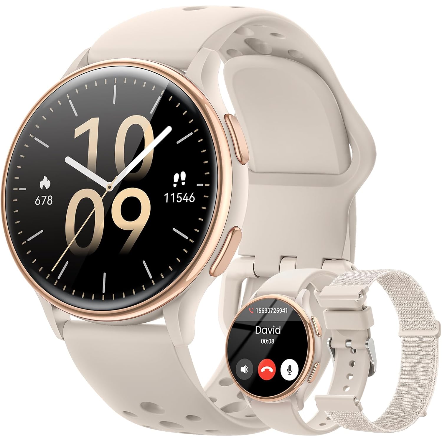 Smart horloge for Dames(Answer/Make Calls), 1.27'' AMOLED Screen