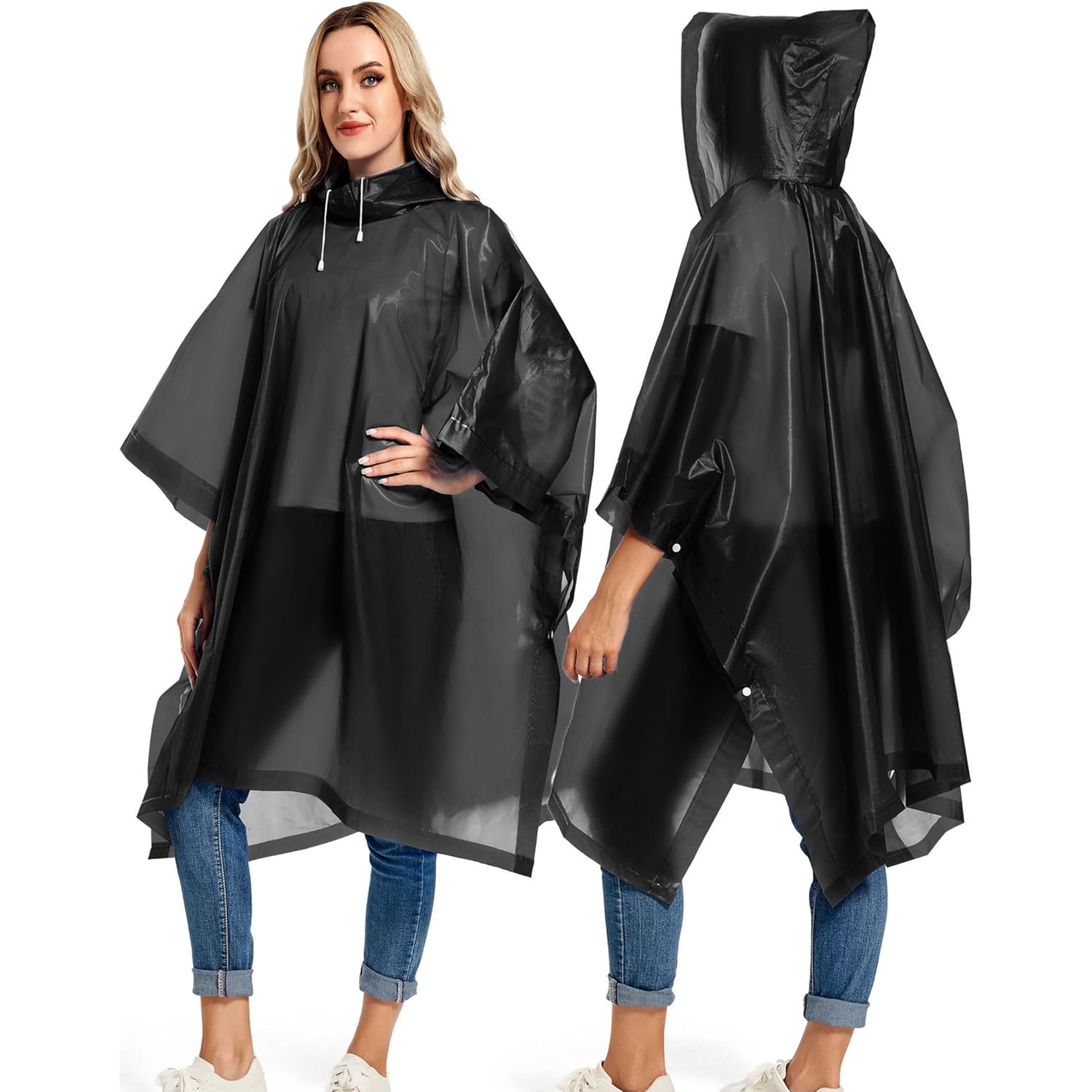 2 Pack regen Ponchos for Adults Reusable - - Image 5
