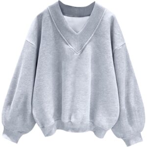 Hilinker Dames V Neck oversized sweatshirt Casual Drop
