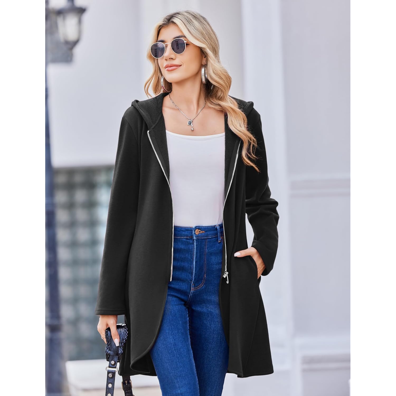 Zeagoo Dames Fall Jacket 2025 rits hoodie Long - Image 4