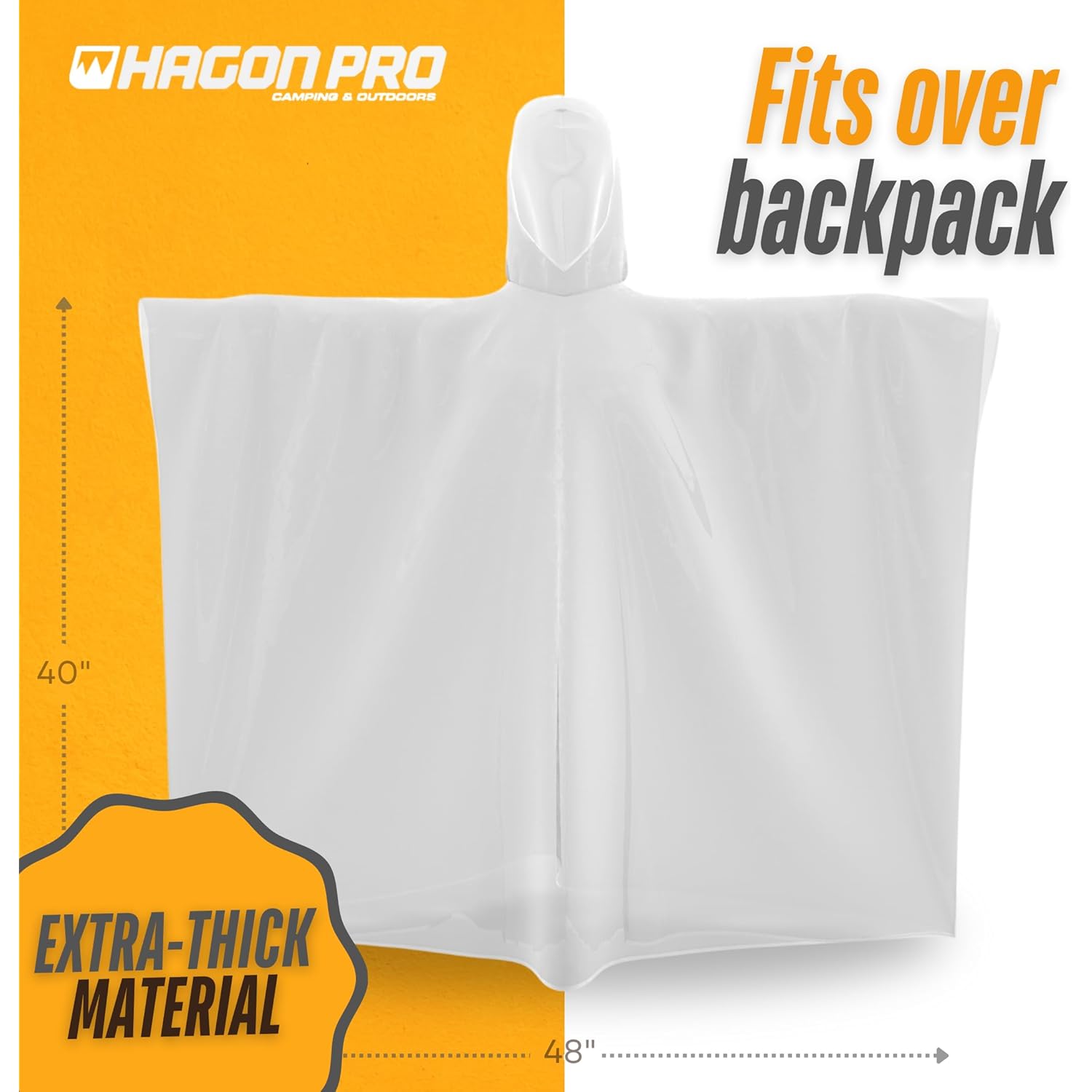 Hagon PRO Disposable regen Ponchos for Adults (5 - Image 6