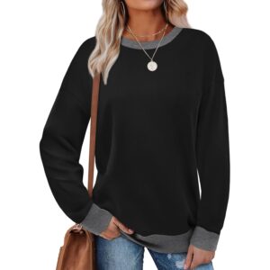 Saloogoe sweatshirt for Dames Crewneck Long Sleeve Loose