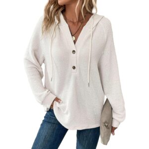 Dokotoo hoodie for Dames Waffle Knit Long Sleeve